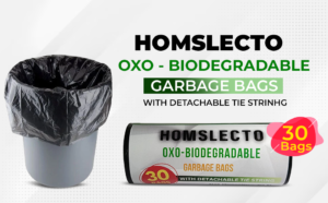HOMSLECTO OXO - BIODEGRADABLE GARBAGE BAGS(Dustbin bag) Pack Of 3 roll (30 bags per roll) Total 90 Bags Size 19 X 21 Inches (Medium)
