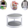 Effortless Kitchen Organization: Double Layer Rotating Tray - Streamlined Access, Space Maximization