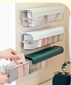 Efficient 6 Slot Socks Organizer - Opaque Plastic, Space-Saving Storage Solution