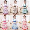 Flower Printed Bowknot Kitchen Apron - Stylish PVC Cooking Apron for Women