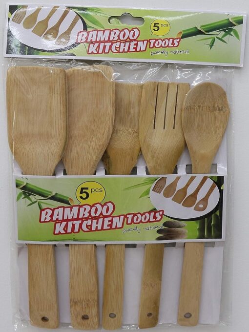 Premium 5-Piece Wooden Utensil Set - Durable and Versatile Kitchen Tools for Cooking and Serving