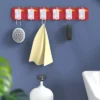 Durable 6 Plate Wall Hanging Adhesive Hook - Firm Plastic, Extended Service Life