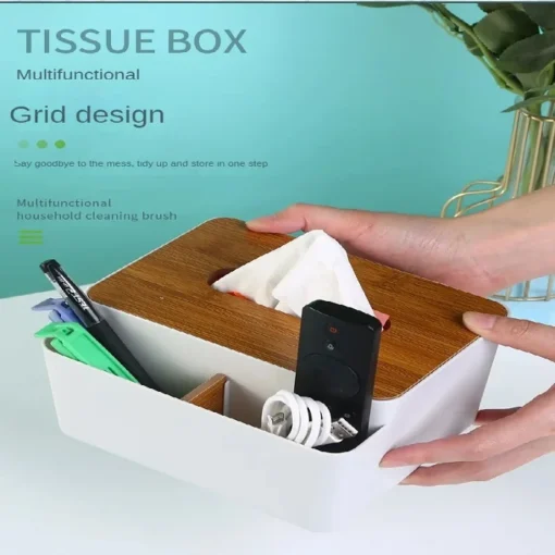 Multifunctional Desktop Tissue Storage Box