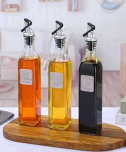 Premium 500ml Glass Oil Bottle - Stylish Design, Easy Pour, Kitchen Essential