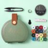 Sewing Repair Set with Foldable Leather Organizer Case