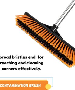 HOMSLECTO Push Broom with Durable Heavy Duty PVC Bristles & 54