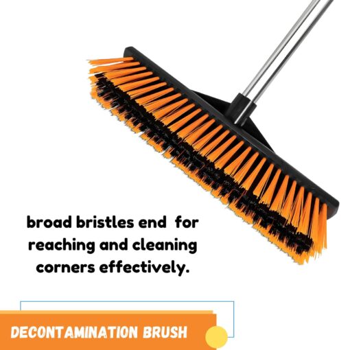 HOMSLECTO Push Broom with Durable Heavy Duty PVC Bristles & 54" Long Stainless Steel Handle - for Outdoor, Garage, Deck, Driveway, Patio, Concrete