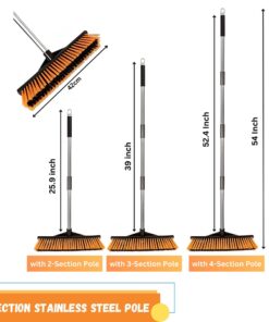 HOMSLECTO Push Broom with Durable Heavy Duty PVC Bristles & 54