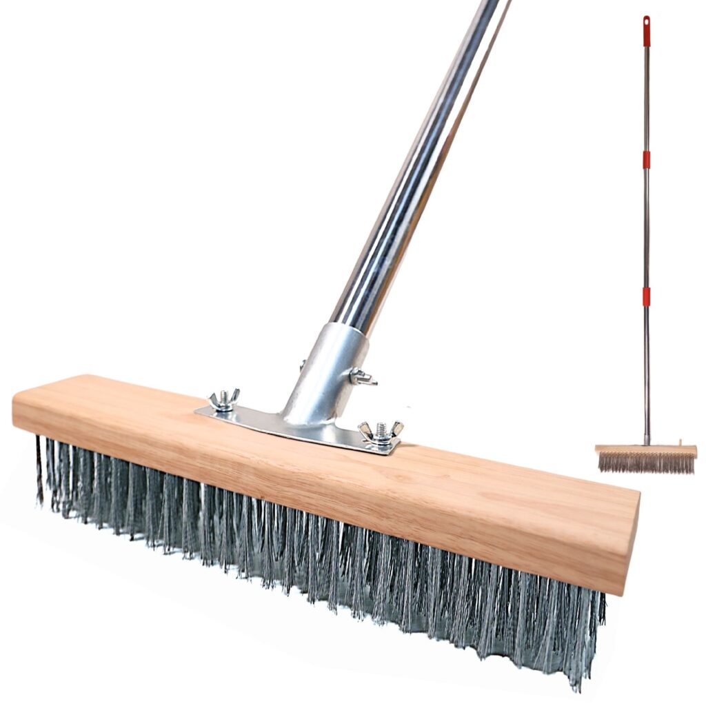 11.8 ench stainless steel wire brush with pole 6 feet or 180 cm stainless steel pole