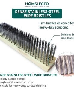 stainless steel wire brush wooden handle